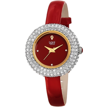Burgi Quartz Diamond Red Dial Ladies Watch BUR195RD