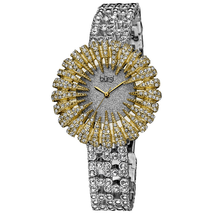 Burgi Sparkling Silver-Tone Crystal Set Metal Ladies Watch BUR054YG