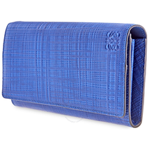 Loewe Ladies Continental Wallet Ja Linen Electric Blue Ja Lo Continental Wallet 101.88.K98.5560