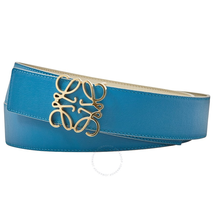 Loewe Ladies Ja Belts Stone, Blue Ja Lo Belt Anagram 4Cm Gp Size 115 Cm 515.01.010.2644.115