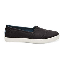 Toms Ladies Slip On in Black With Coate Canvas 10006322 BLACK