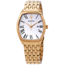 Bulova Ambassador White Dial Yellow Gold-tone Ladies Watch 97M116