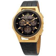 Bulova CURV Chronograph Quartz Black and Smoke Dial Men's Watch 97A143
