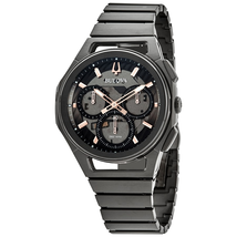 Bulova CURV Chronograph Quartz Black Dial Men's Watch 98A207