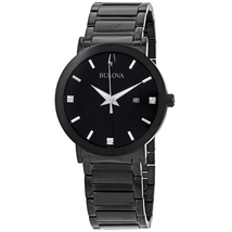 Bulova Modern Diamond Black Dial Men's Watch 98D144