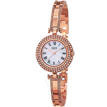 Burgi Mother of Pearl Dial Rose Gold-tone Brass Case Ladies Watch BUR108RG