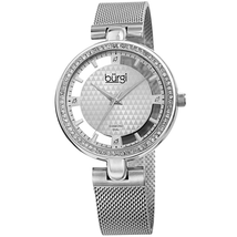 Burgi Quartz Diamond Silver Dial Ladies Watch BUR262SS