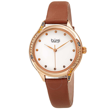 Burgi Crystal White Dial Ladies Watch BUR239BR
