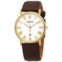 Bulova American Clipper Quartz White Dial Men's Watch 97B183