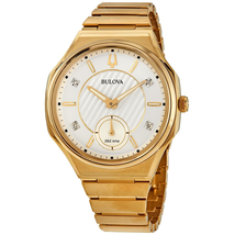Bulova Curv Quartz Diamond Silver Dial Ladies Watch 97P136