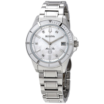 Bulova Marine Star Mother of Pearl Dial Ladies Watch 96P201