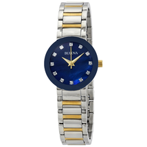 Bulova Modern Diamond Blue Mother of Pearl Dial Ladies Watch 98P157