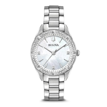Bulova Quartz Diamond Mother of Pearl Dial Ladies Watch 96R228