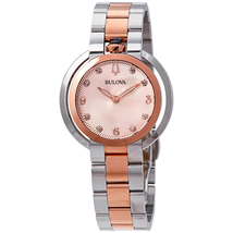 Bulova Rubaiyat Diamond Rose Gold Dial Two-Tone Ladies Watch 98P174