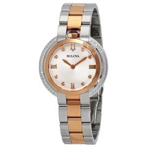 Bulova Rubaiyat Silver Diamond Dial Two-tone Ladies Watch 98R247