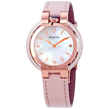 Bulova Rubaiyat White Mother of Pearl Dial Ladies Watch 98R267