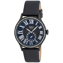 Burgi Black Ion-plated Swiss Quartz Diamond Strap Ladies Watch BUR056BK