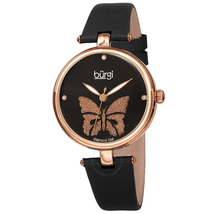 Burgi Diamond Black Dial Ladies Watch BUR233RGBK