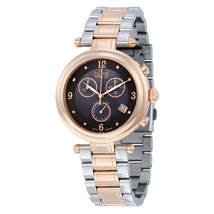 Burgi Black Dial Rose Gold-tone Ladies Watch BUR080RG