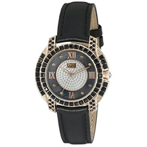Burgi Black Mother Of Pearl Dial Ladies Leather Watch BUR156BKR