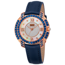 Burgi Mother Of Pearl Dial Ladies Blue Crystal Watch BUR156BU