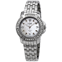 Burgi Mother of Pearl Dial Stainless Steel Ladies Watch BUR069SS