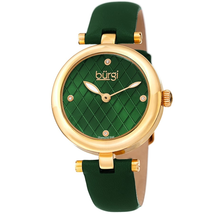 Burgi Quartz Diamond Green Dial Ladies Watch BUR196GN