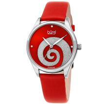 Burgi Quartz Diamond Red Dial Ladies Watch BUR201RD