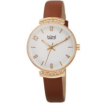 Burgi Quartz Silver Dial Ladies Watch BUR254BR