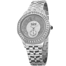 Burgi Silver Dial Stainless Steel Case Ladies Watch BUR106SS