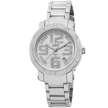 Burgi Silver-tone Dial Diamond Bezel Ladies Watch BUR091SS