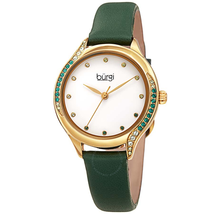 Burgi Crystal White Dial Ladies Watch BUR239GN