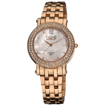 Burgi White Mother of Pearl Dial Ladies Watch BUR079RG
