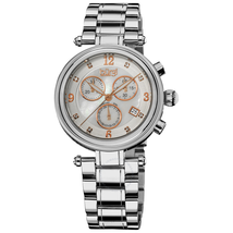 Burgi White Mother of Pearl Dial Ladies Watch BUR080SS