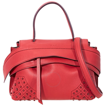 Tod's Tods Wave Mini Leather Shoulder Bag- Red XBWAMRWG101MTI