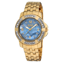 Burgi Mother of Pearl Dial Gold-tone Ladies Watch BUR069YG