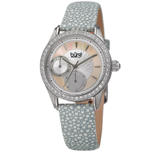 Burgi Mother Of Pearl Dial Ladies Grey Polka Dot Watch BUR160GY