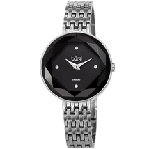 Burgi Quartz Diamond Black Dial Ladies Watch BUR253SSBK