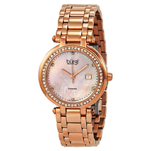 Burgi Quartz Rose Gold-tone Diamond Bracelet Ladies Watch BUR055RG