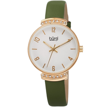 Burgi Quartz Silver Dial Ladies Watch BUR254GN
