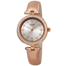 Burgi Crystal Silver Dial Ladies Watch BUR235RG