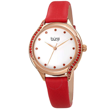 Burgi Crystal White Dial Ladies Watch BUR239RD