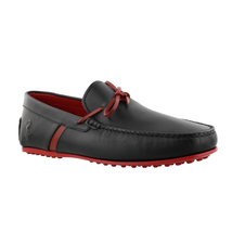 Tod's Men's Ferrari Black and Red City Gommino Moccasin In Leather XRM0LR0X250BRK058V