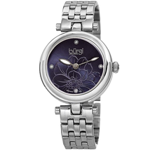 Burgi Diamond Blue Dial Stainless Steel Ladies Watch BUR223SSBU