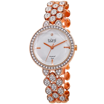 Burgi Ladies Colored Swarovski Filled Bezel and Bracelet Watch BUR232RG