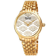 Burgi Ladies Swarovski Crystal Pebble Style Bracelet Watch BUR205YG