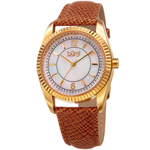 Burgi Mother Of Pearl Dial Ladies Leather Watch BUR167TN