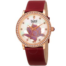 Burgi Mother Of Pearl Dial Ladies Leather Watch BUR159RD