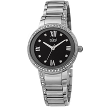 Burgi Quartz Black Dial Ladies Watch BUR187SSBK