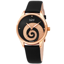Burgi Quartz Diamond Black Dial Ladies Watch BUR201RGBK